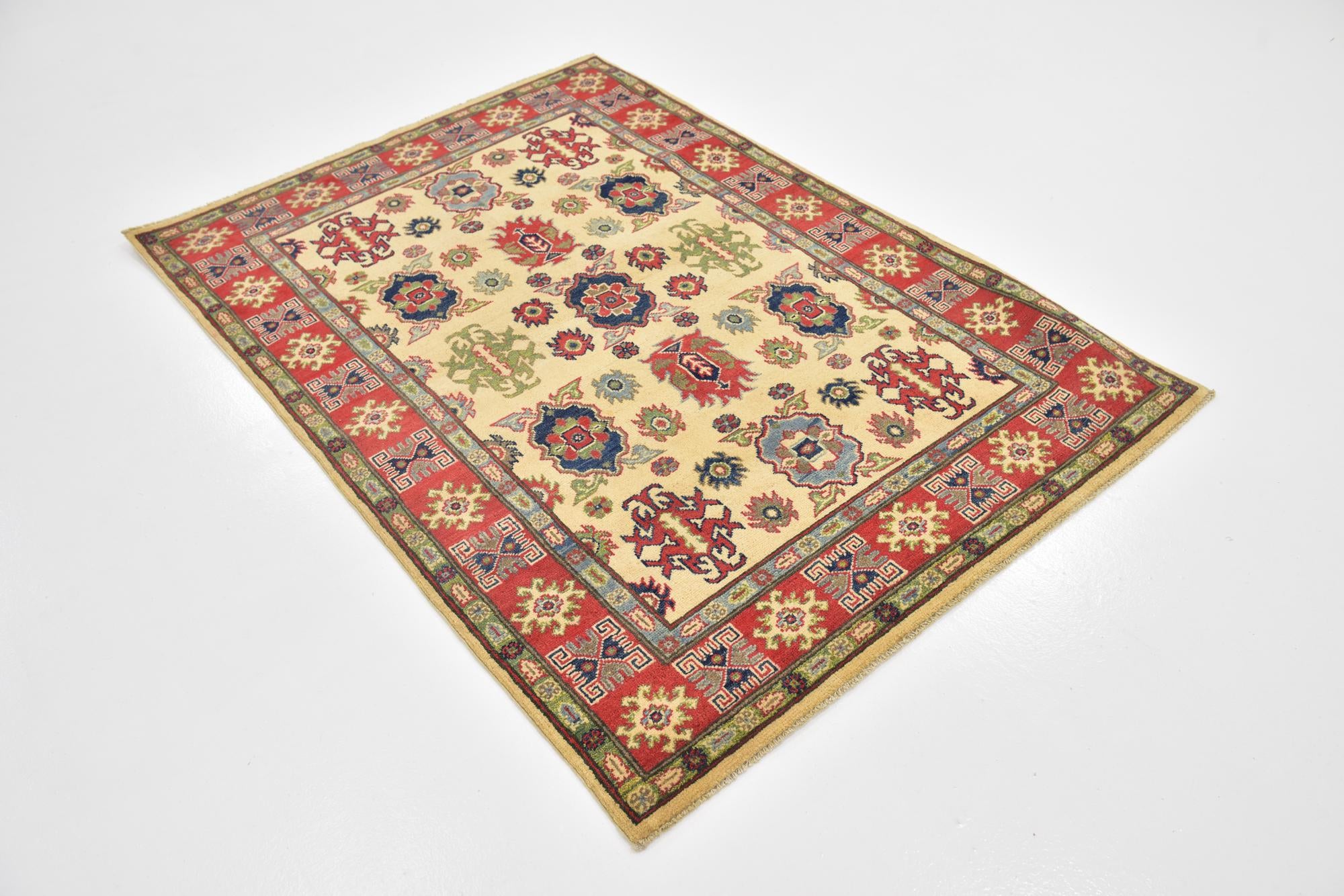4' x 6' Hand Knotted Kazak Rug