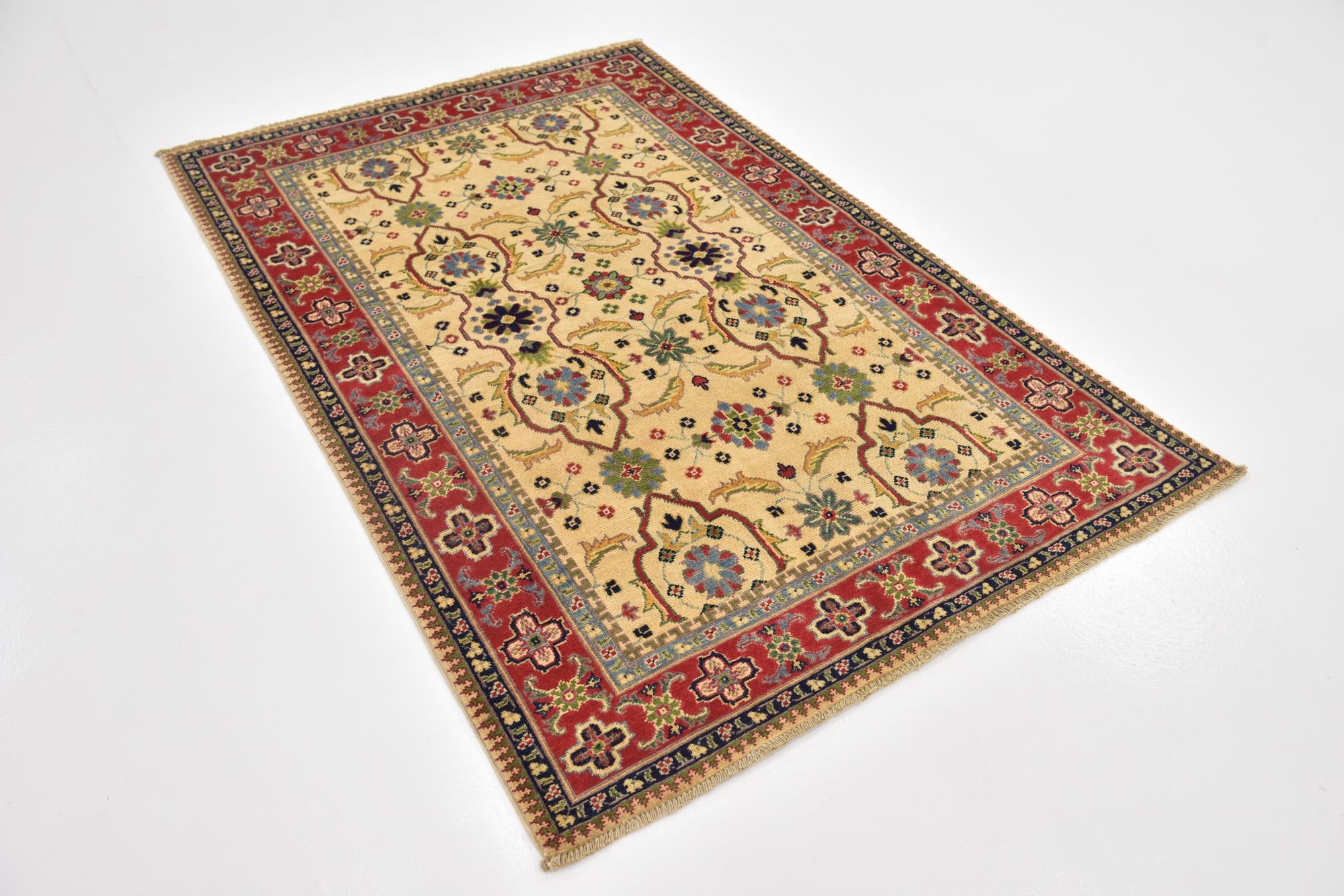 4' x 6' Hand Knotted Kazak Rug