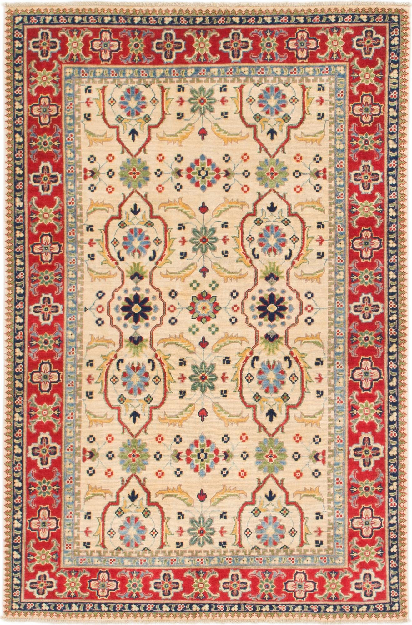 4' x 6' Hand Knotted Kazak Rug