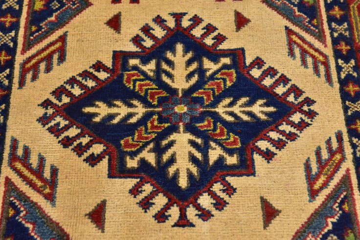 Detail image of 2' 8 x 4' 2 Hand Knotted Kazak Rug