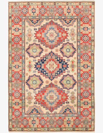 4' x 6' Hand Knotted Kazak Rug