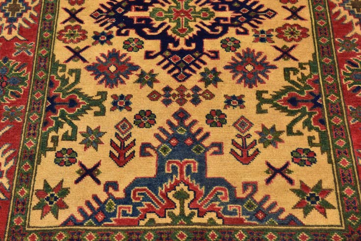 Detail image of 4' x 5' 10 Hand Knotted Kazak Rug