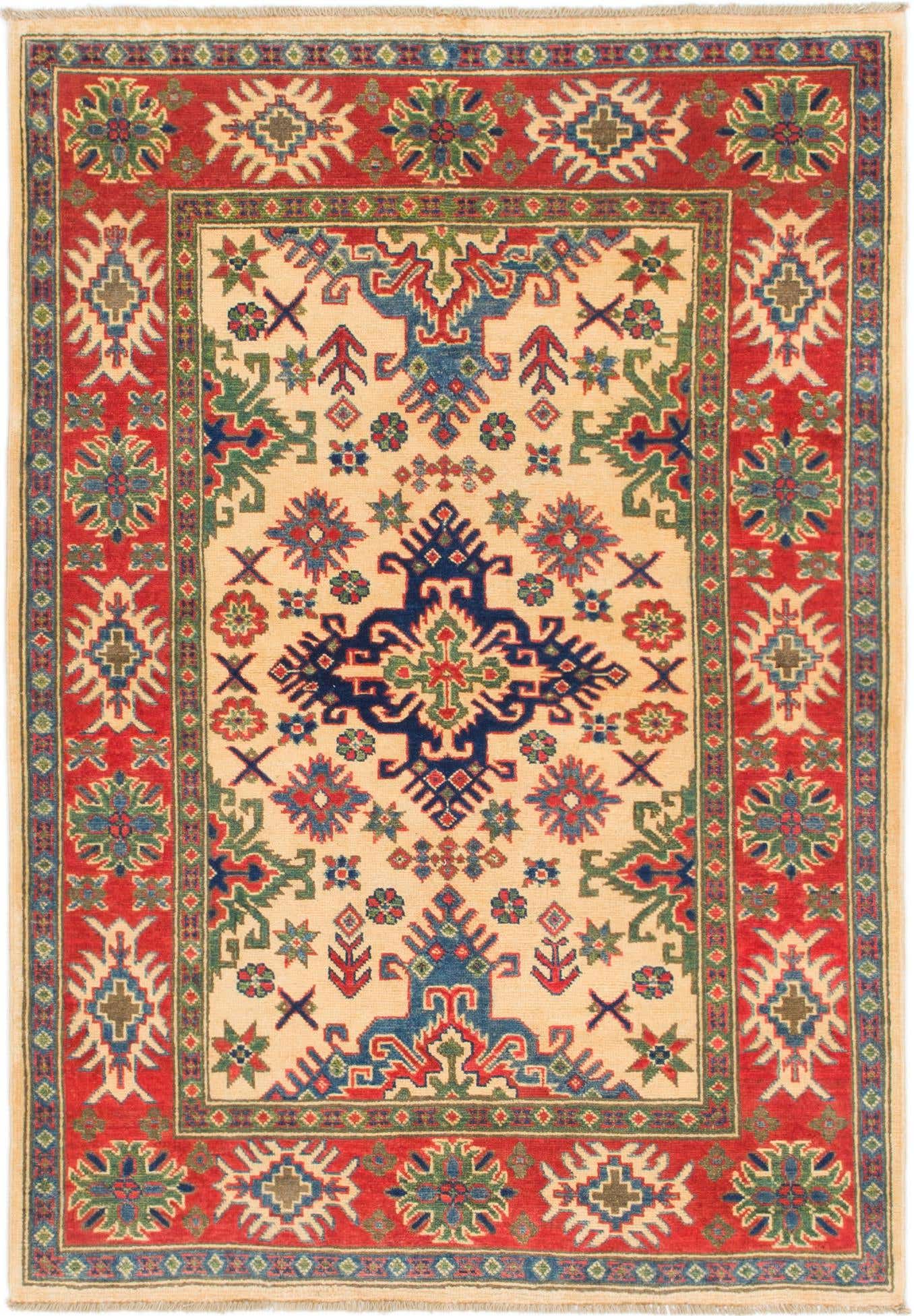 4' x 5' 10 Hand Knotted Kazak Rug