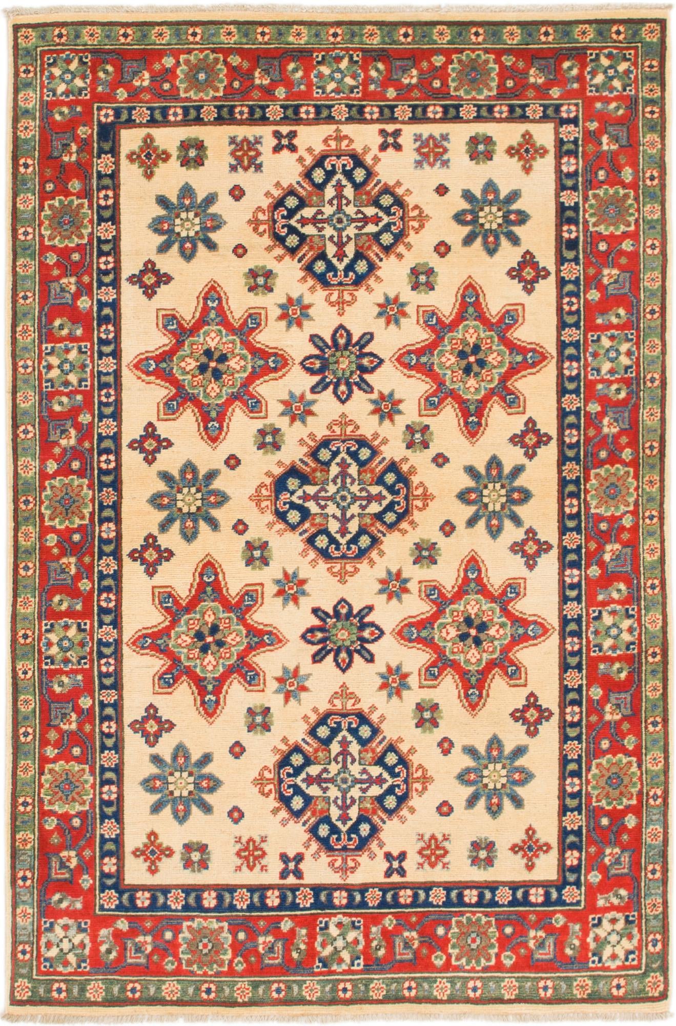 4' x 6' Hand Knotted Kazak Rug
