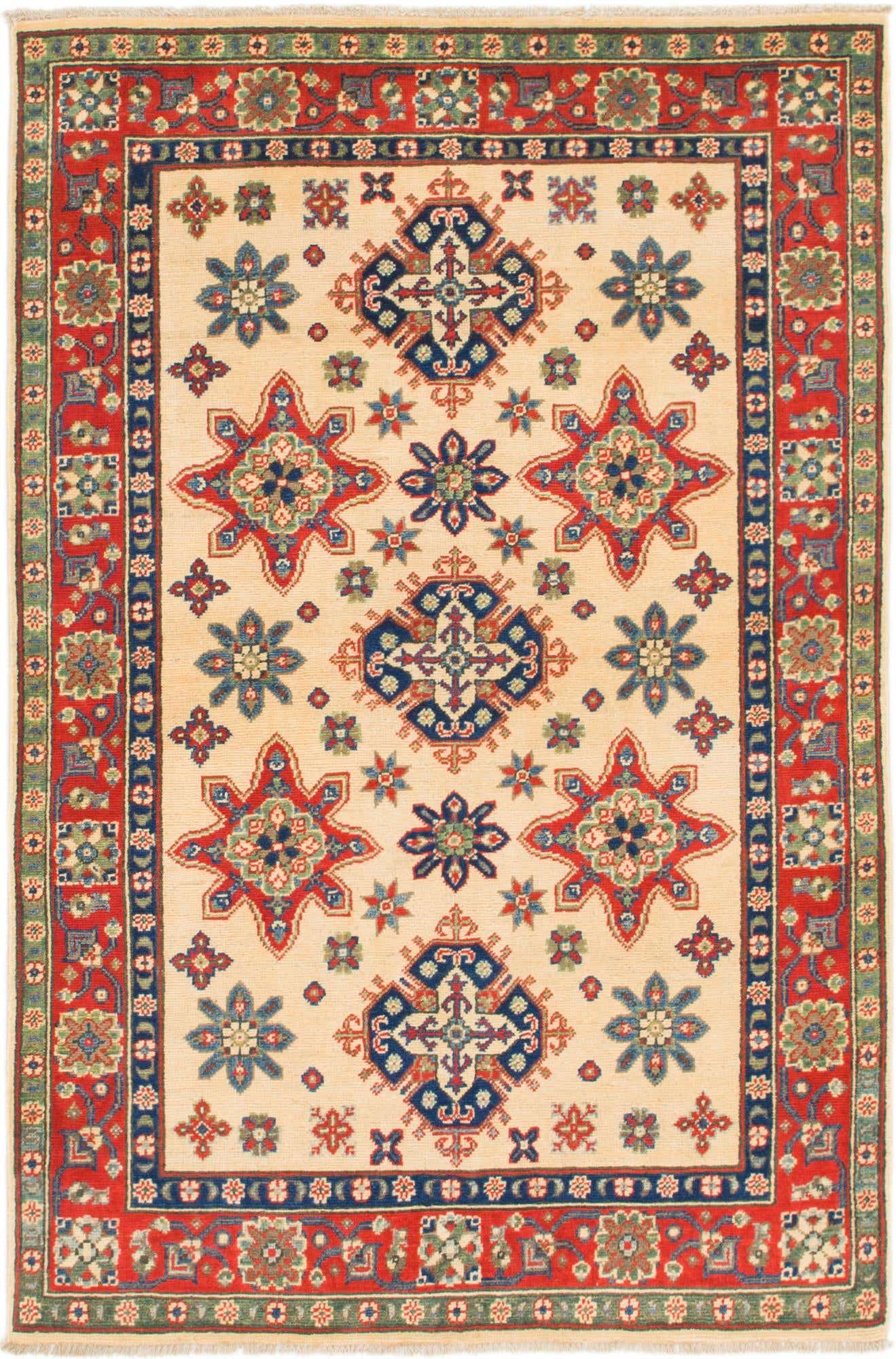 4' x 6' Hand Knotted Kazak Rug