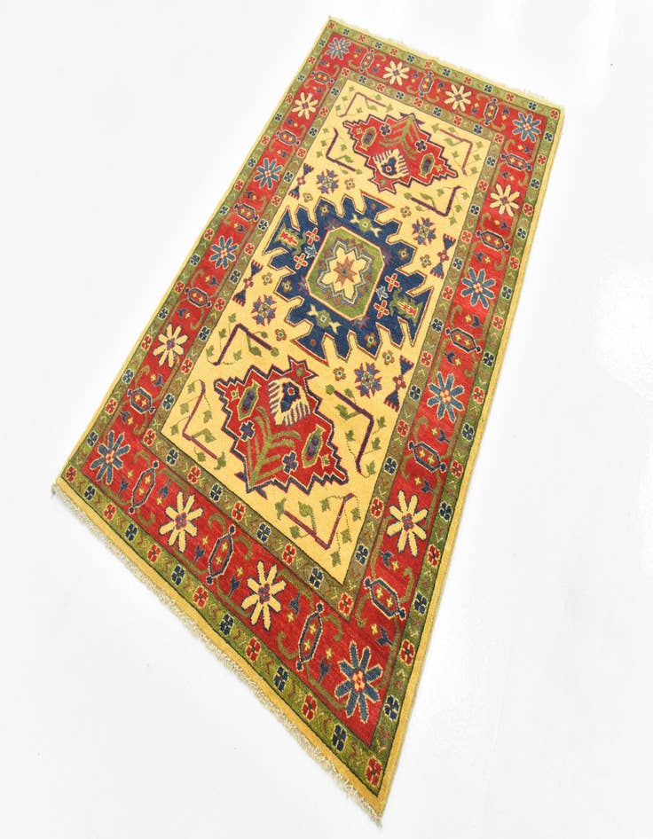 Detail image of 4' 1 x 6' 2 Hand Knotted Kazak Rug