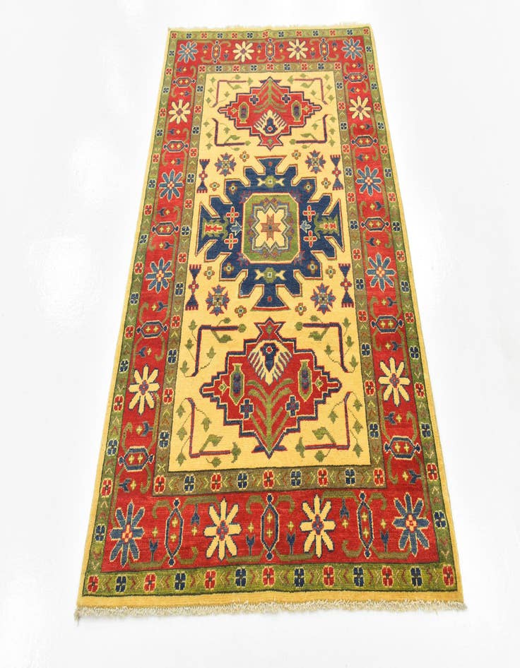 Detail image of 4' 1 x 6' 2 Hand Knotted Kazak Rug