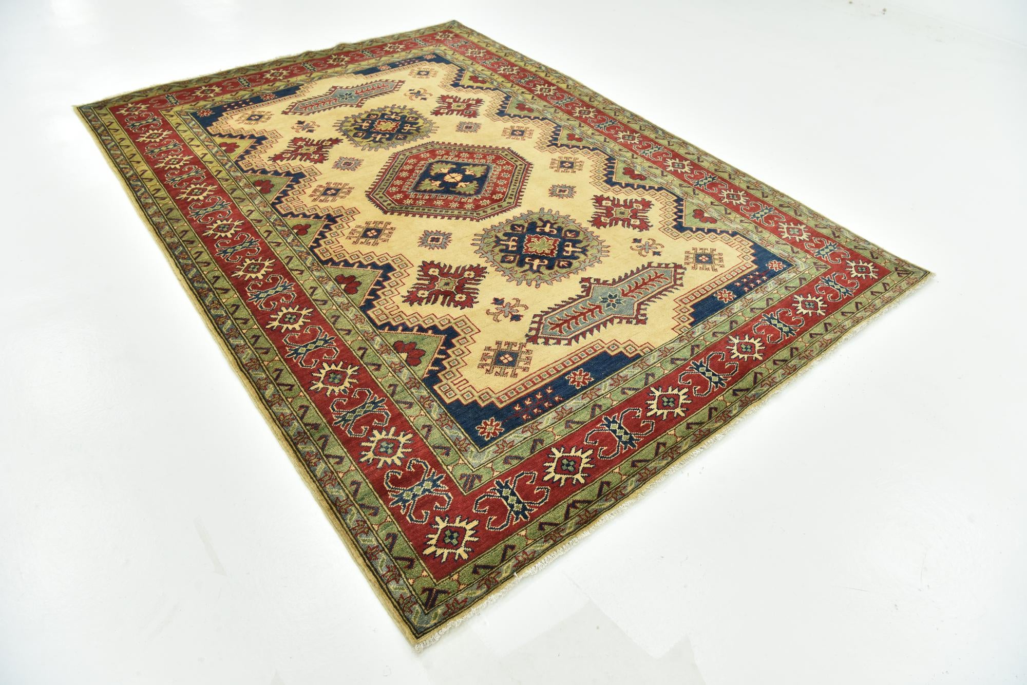 6' 8 x 9' 2 Hand Knotted Kazak Rug