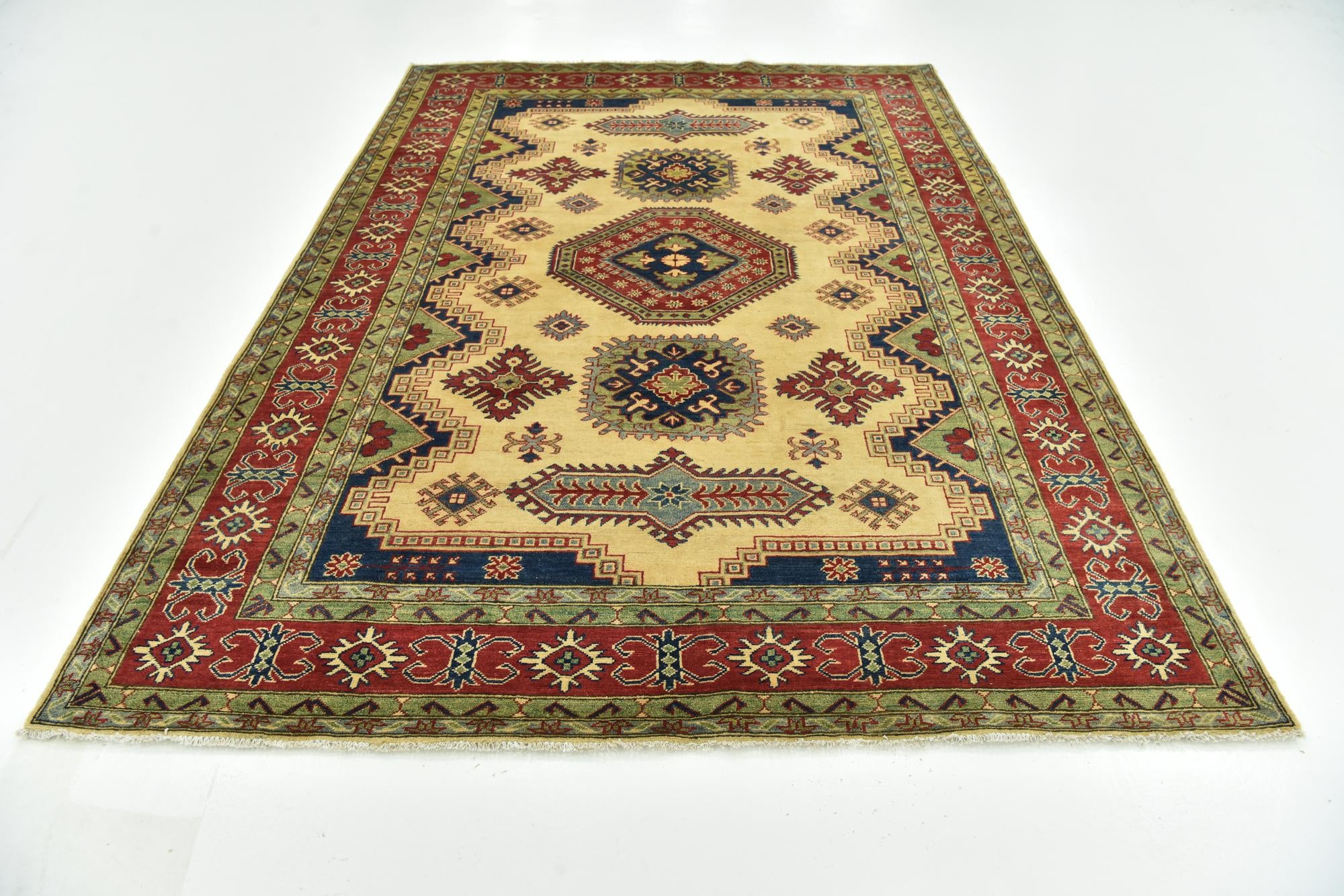 6' 8 x 9' 2 Hand Knotted Kazak Rug