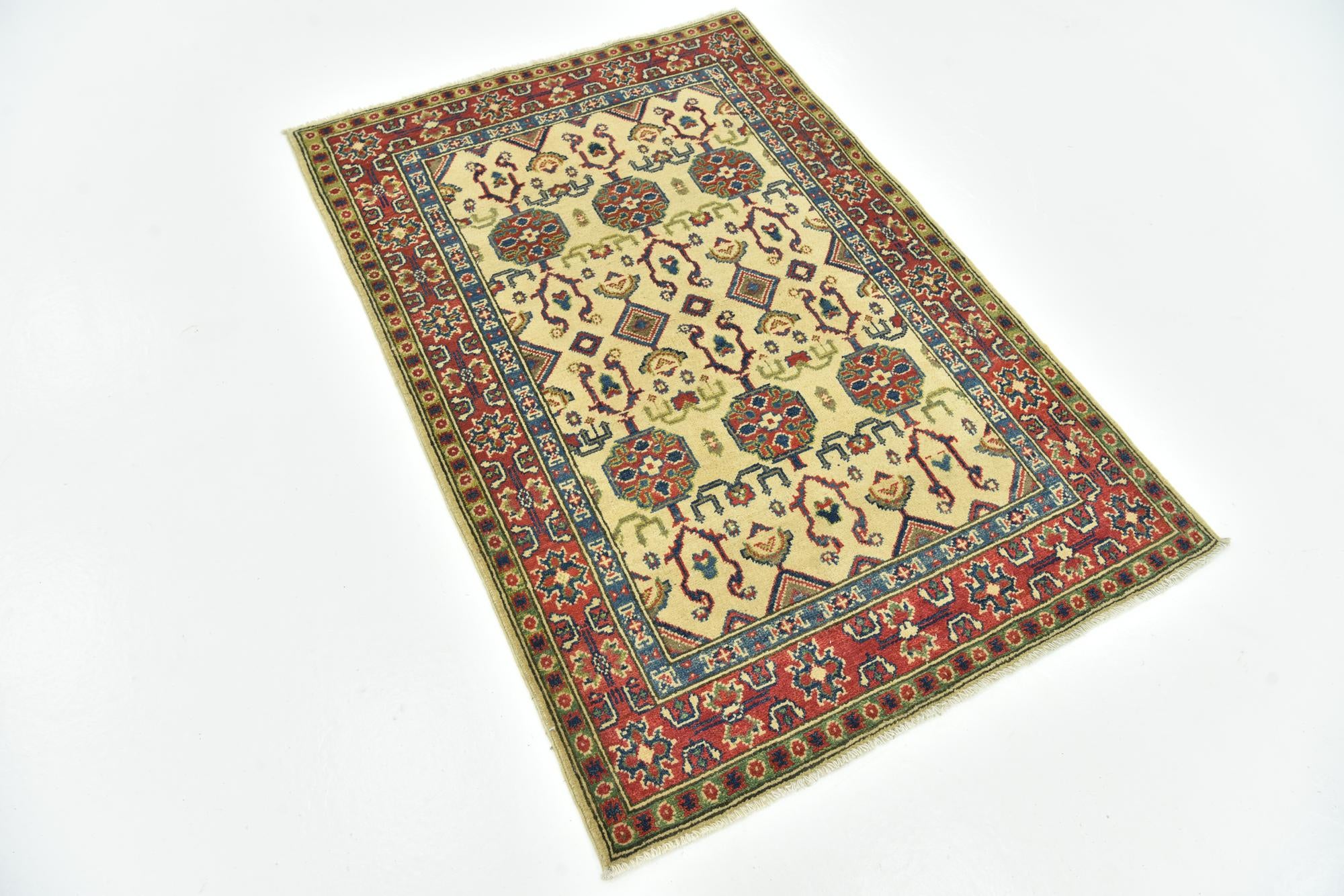 3' 4 x 5' Hand Knotted Kazak Rug
