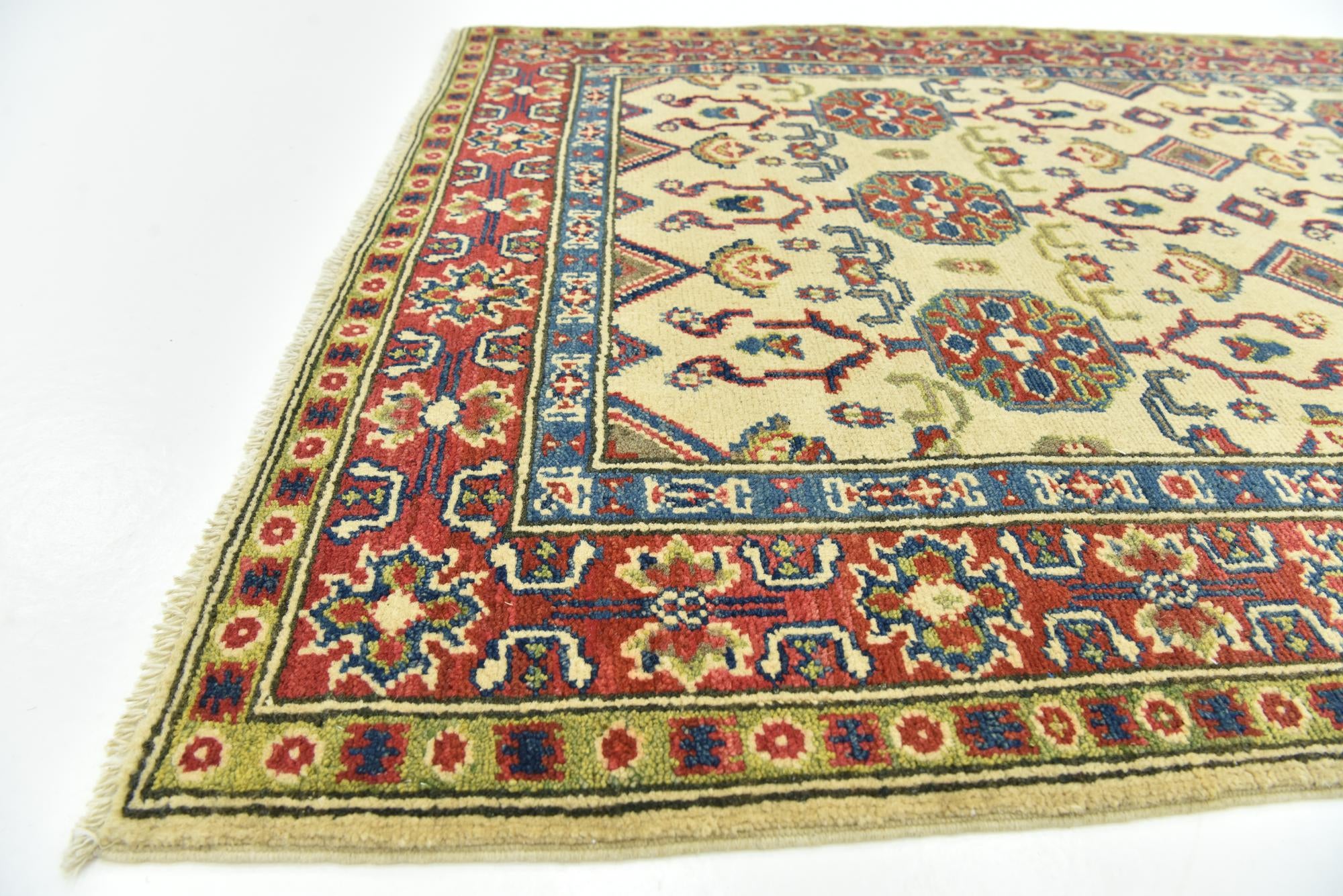 3' 4 x 5' Hand Knotted Kazak Rug