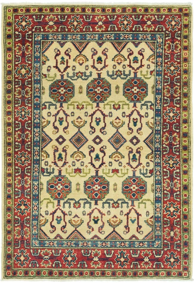 Detail image of 3' 4 x 5' Hand Knotted Kazak Rug