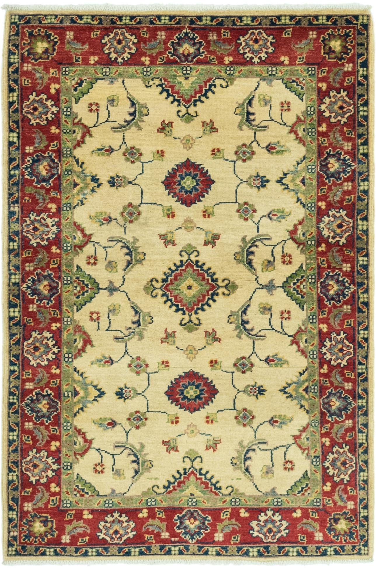 3' 4 x 5' 2 Hand Knotted Kazak Rug