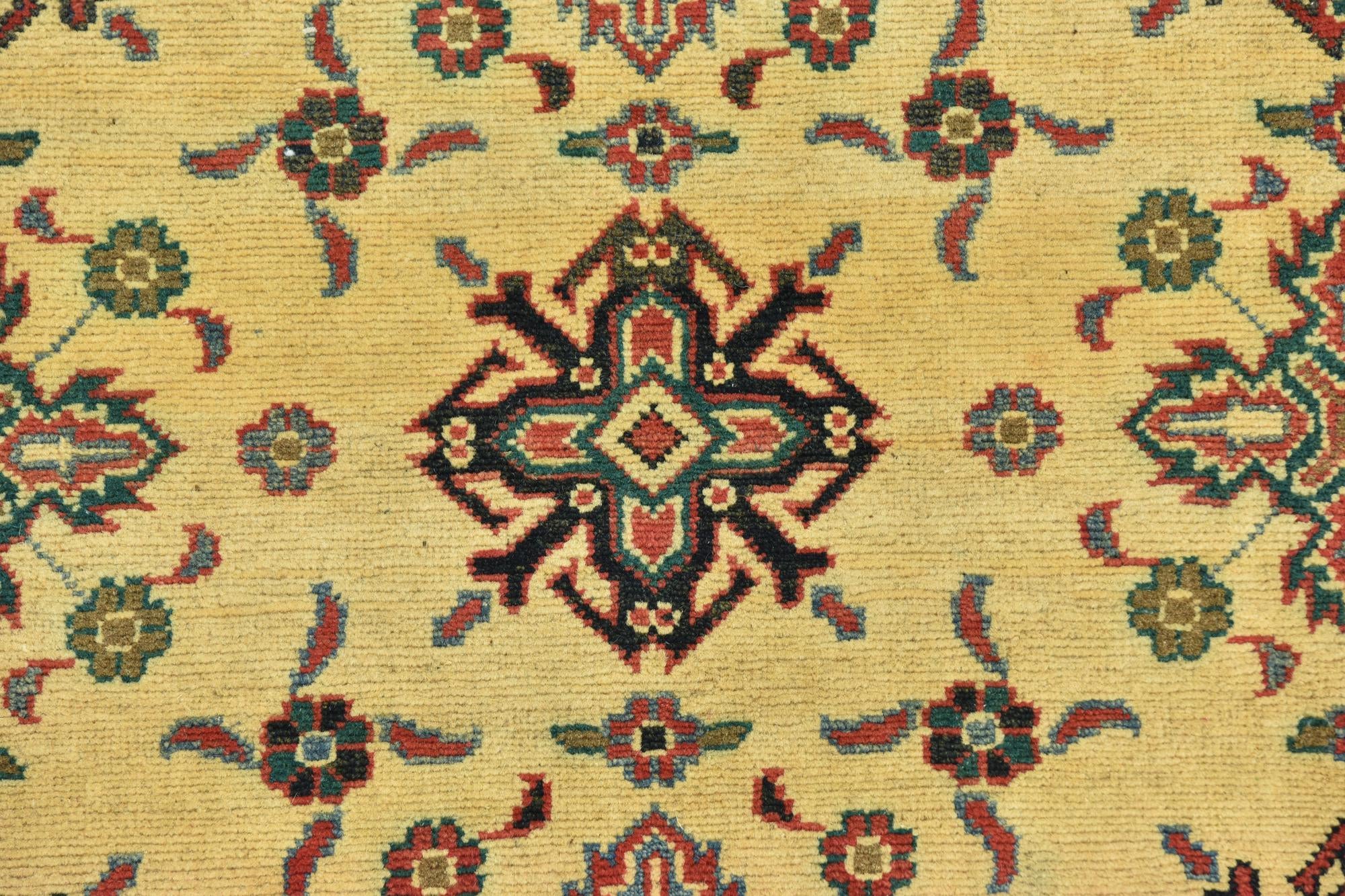 3' 4 x 4' 10 Hand Knotted Kazak Rug