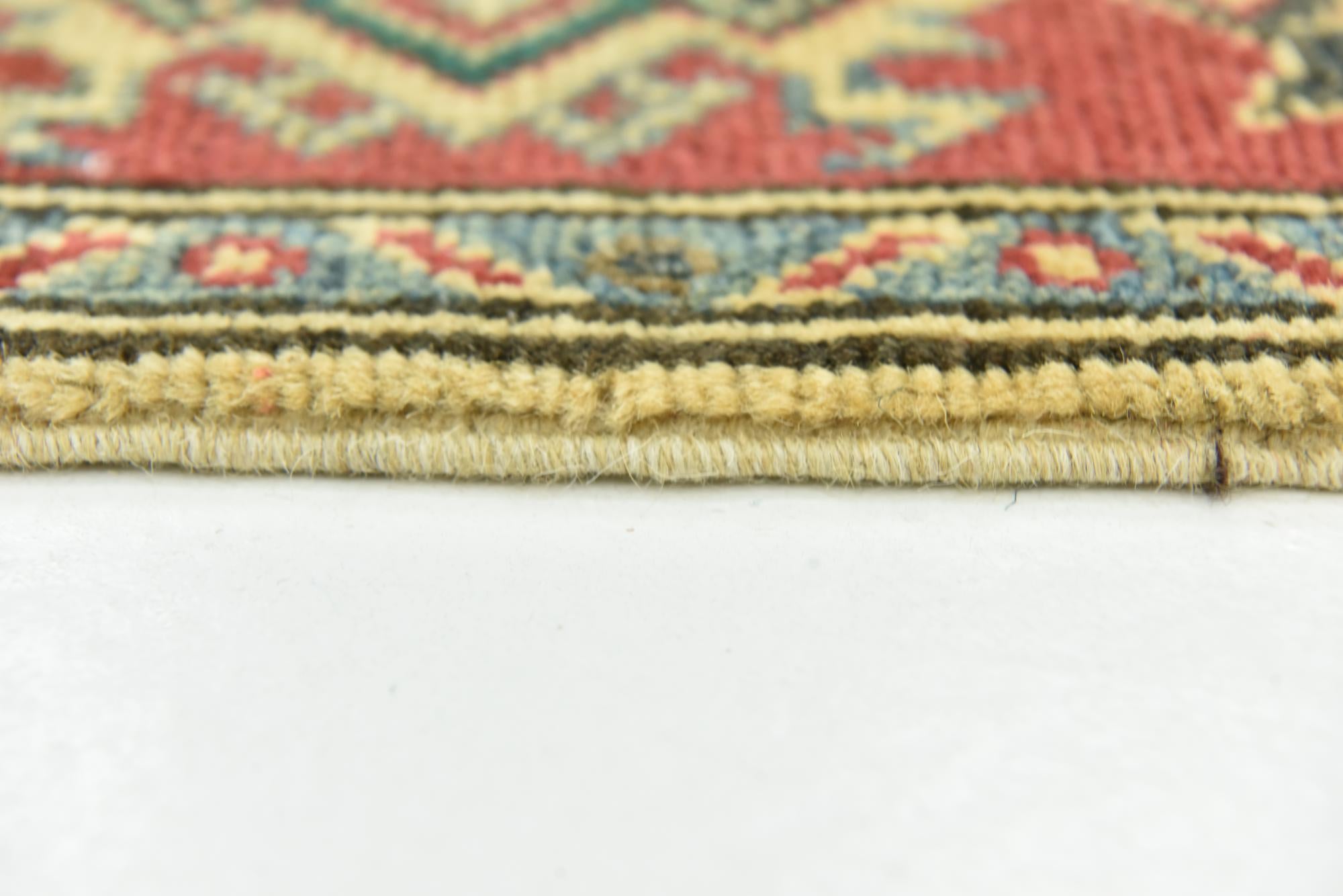 3' 4 x 4' 10 Hand Knotted Kazak Rug