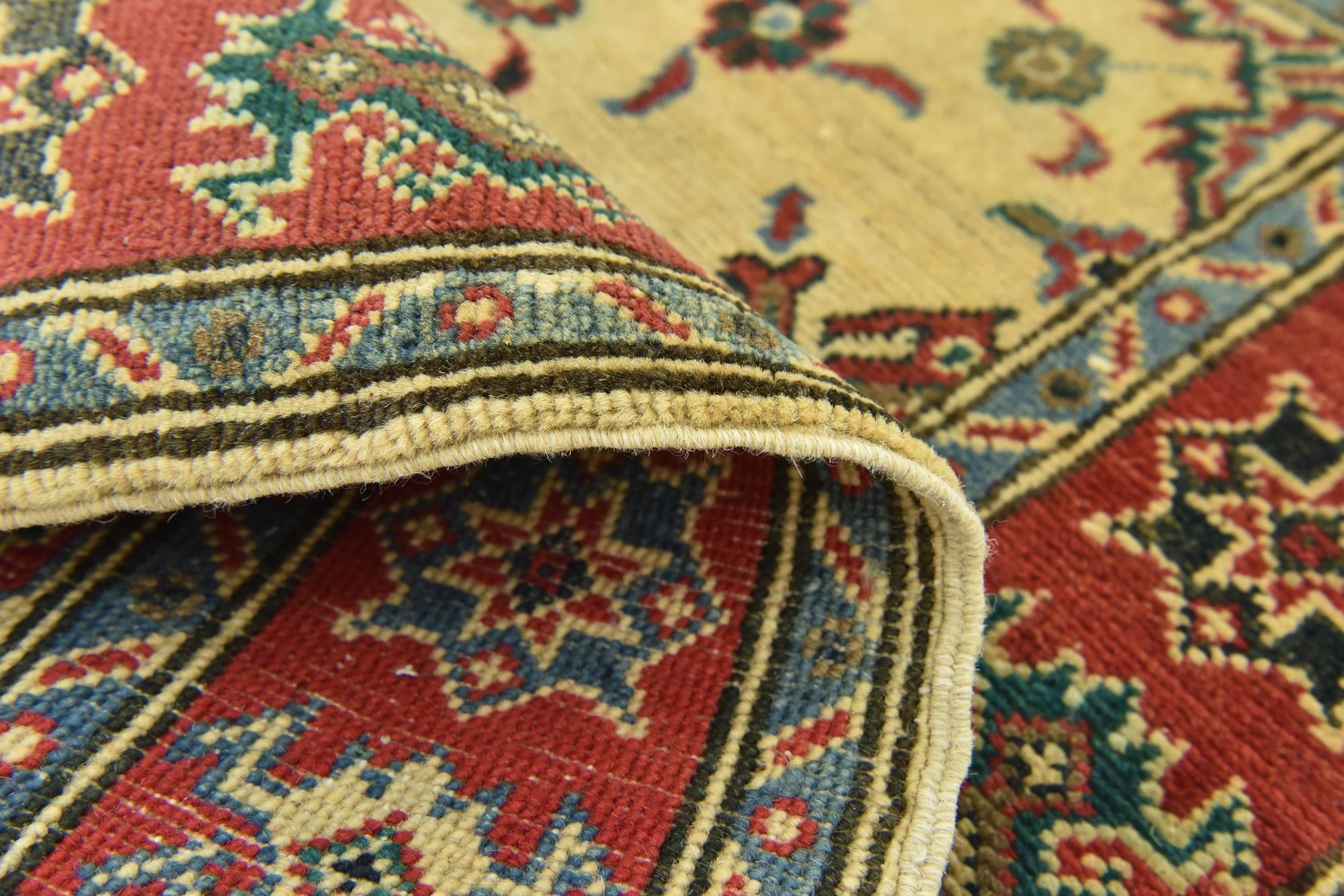 3' 4 x 4' 10 Hand Knotted Kazak Rug
