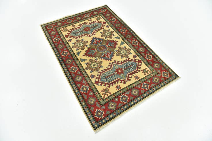 Detail image of 3' 3 x 4' 9 Hand Knotted Kazak Rug