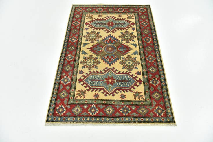 Detail image of 3' 3 x 4' 9 Hand Knotted Kazak Rug