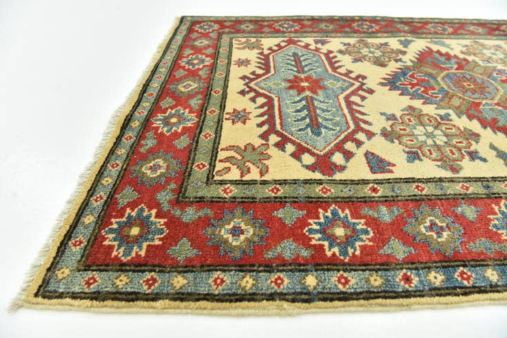 Detail image of 3' 3 x 4' 9 Hand Knotted Kazak Rug