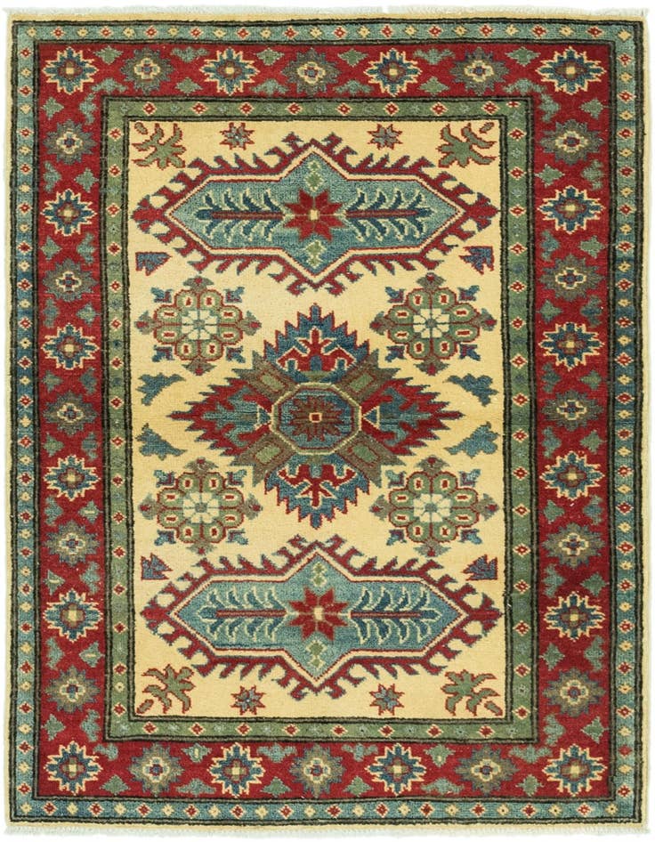 Detail image of 3' 3 x 4' 9 Hand Knotted Kazak Rug