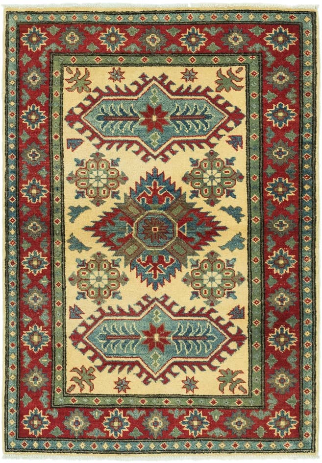 Detail image of 3' 3 x 4' 9 Hand Knotted Kazak Rug