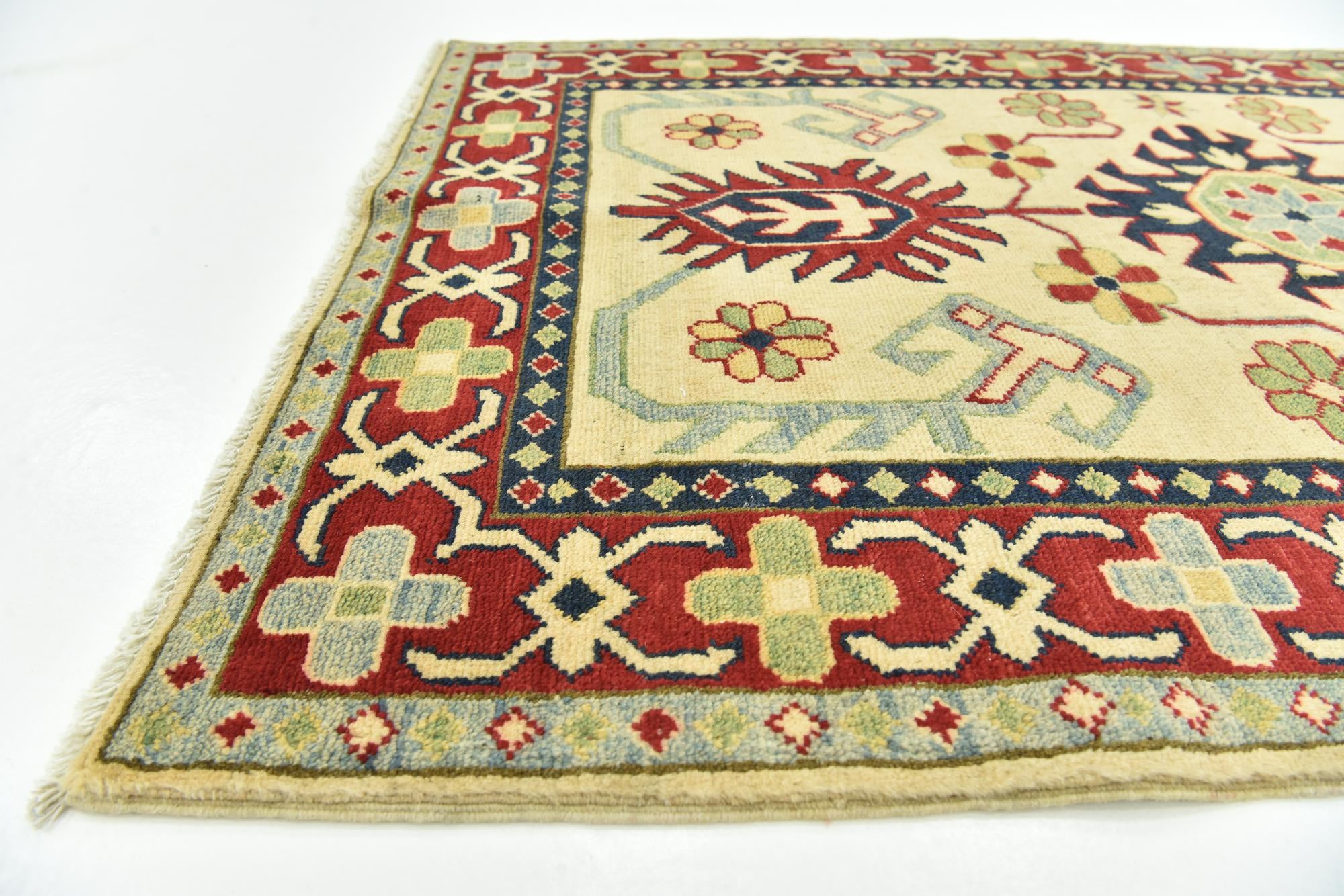 3' 3 x 5' Hand Knotted Kazak Rug