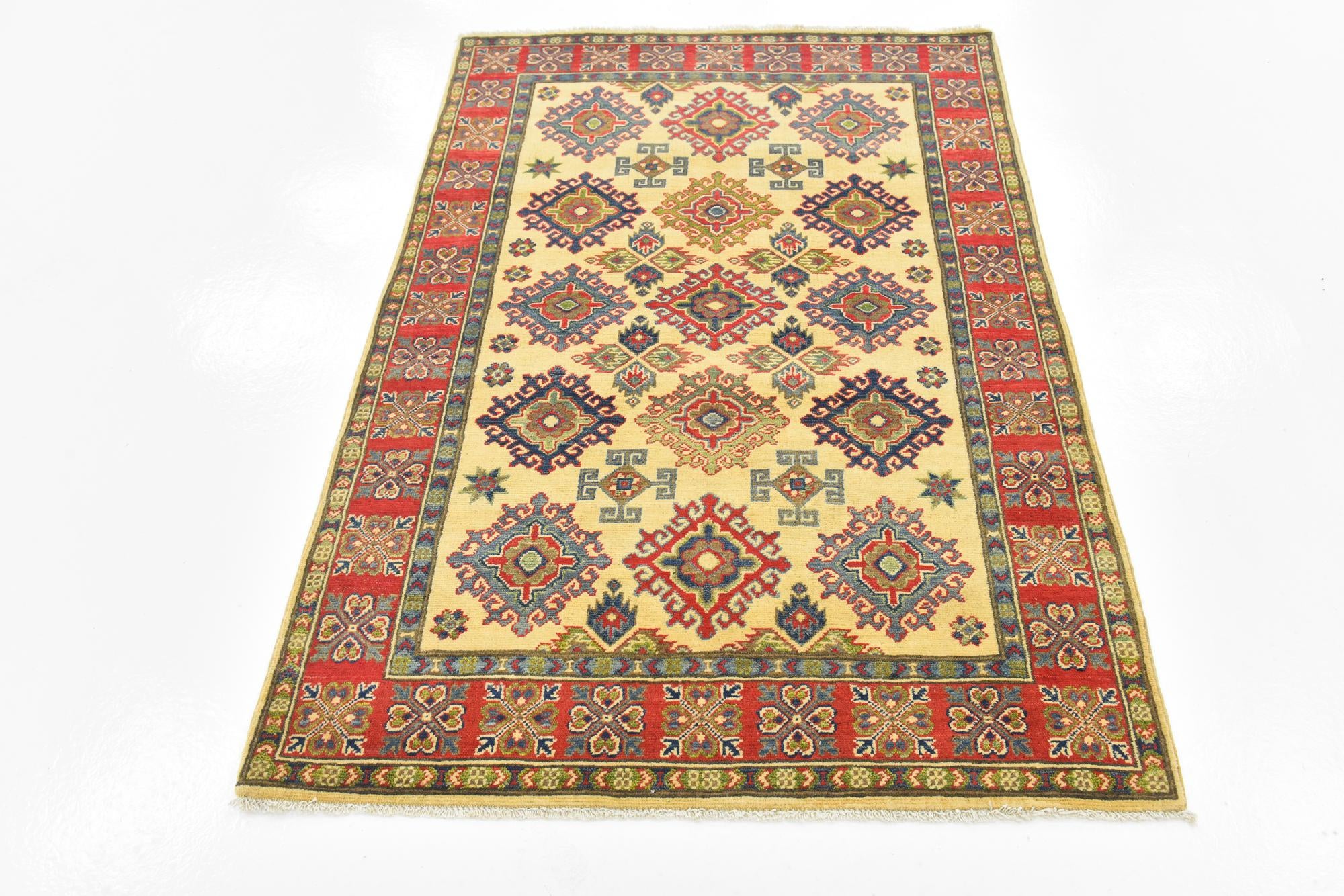 4' x 6' Hand Knotted Kazak Rug