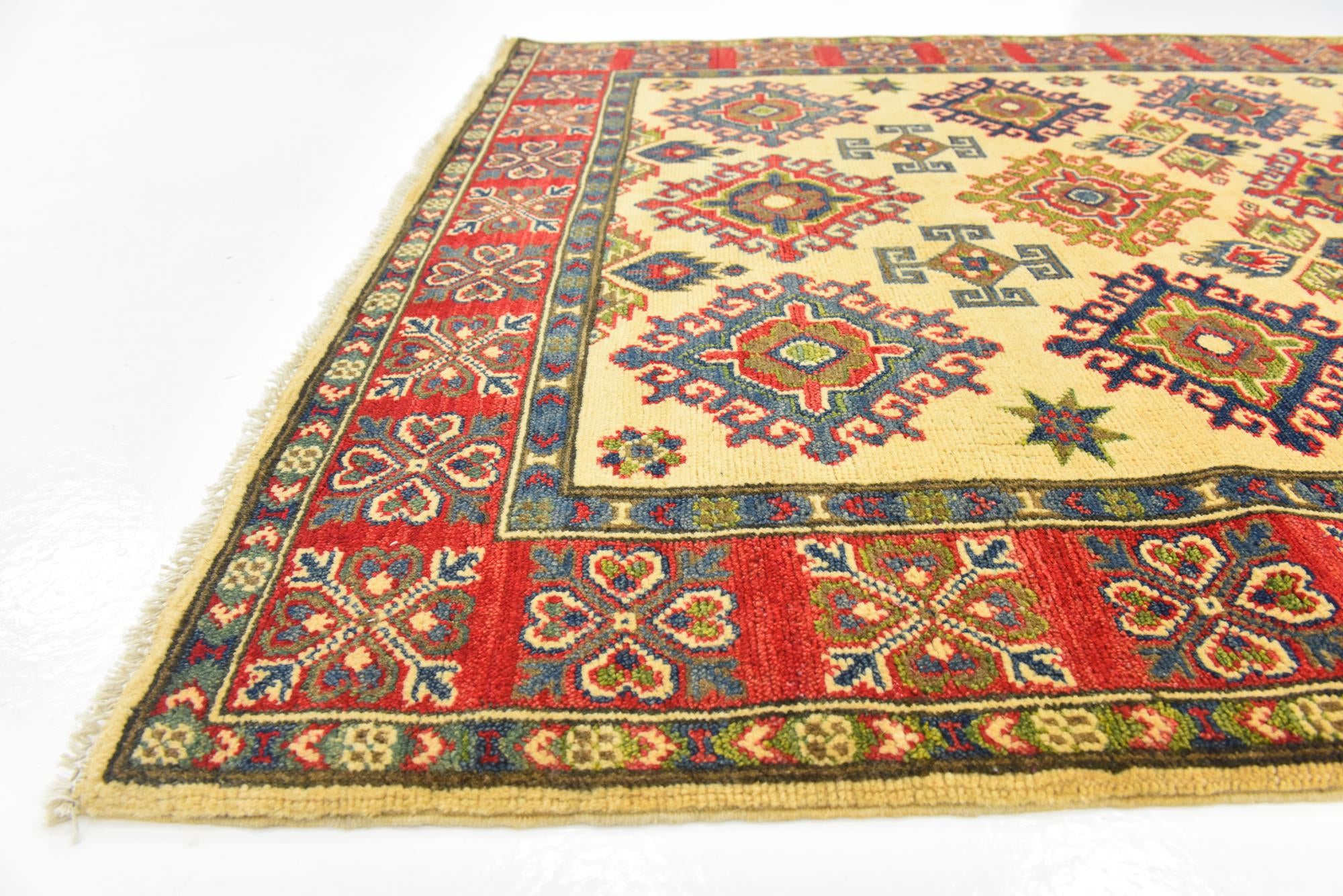 4' x 6' Hand Knotted Kazak Rug