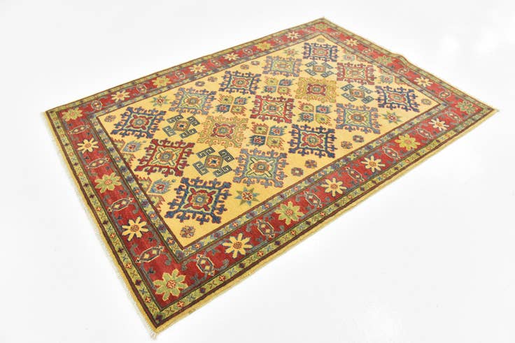 Detail image of 4' x 6' 4 Hand Knotted Kazak Rug