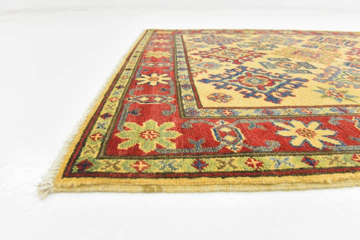 4' x 6' 4 Hand Knotted Kazak Rug