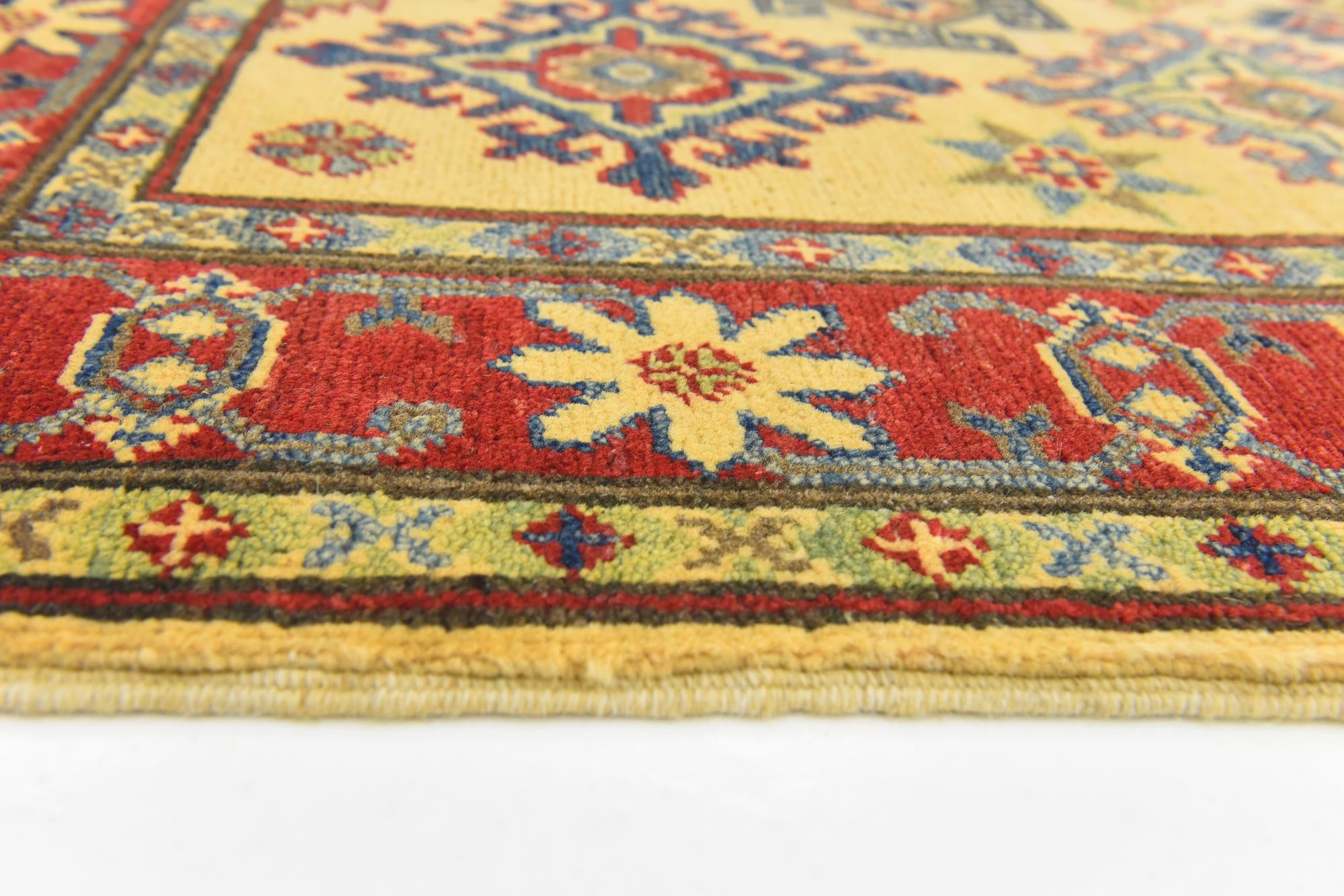 4' x 6' 4 Hand Knotted Kazak Rug