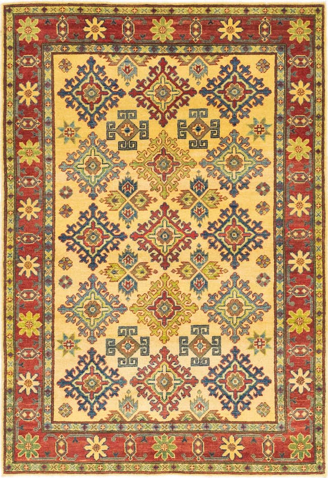 Detail image of 4' x 6' 4 Hand Knotted Kazak Rug