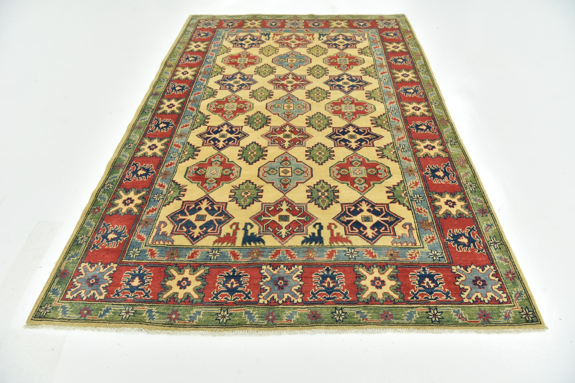 6' 10 x 8' 9 Hand Knotted Kazak Rug