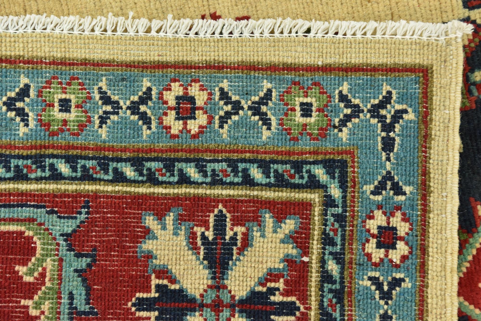 6' 7 x 9' 3 Hand Knotted Kazak Rug