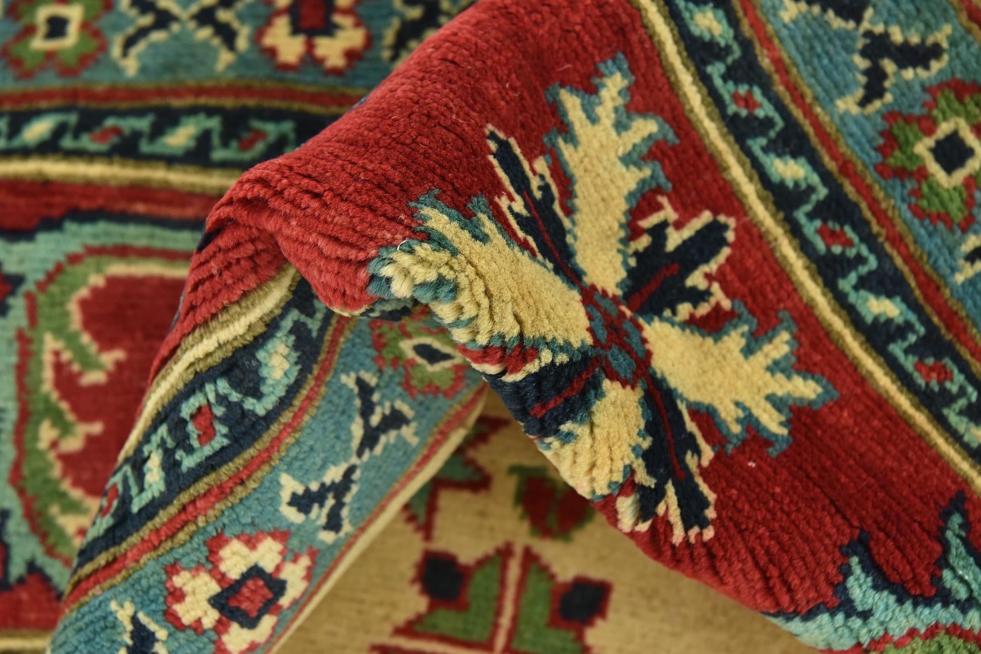 6' 7 x 9' 3 Hand Knotted Kazak Rug