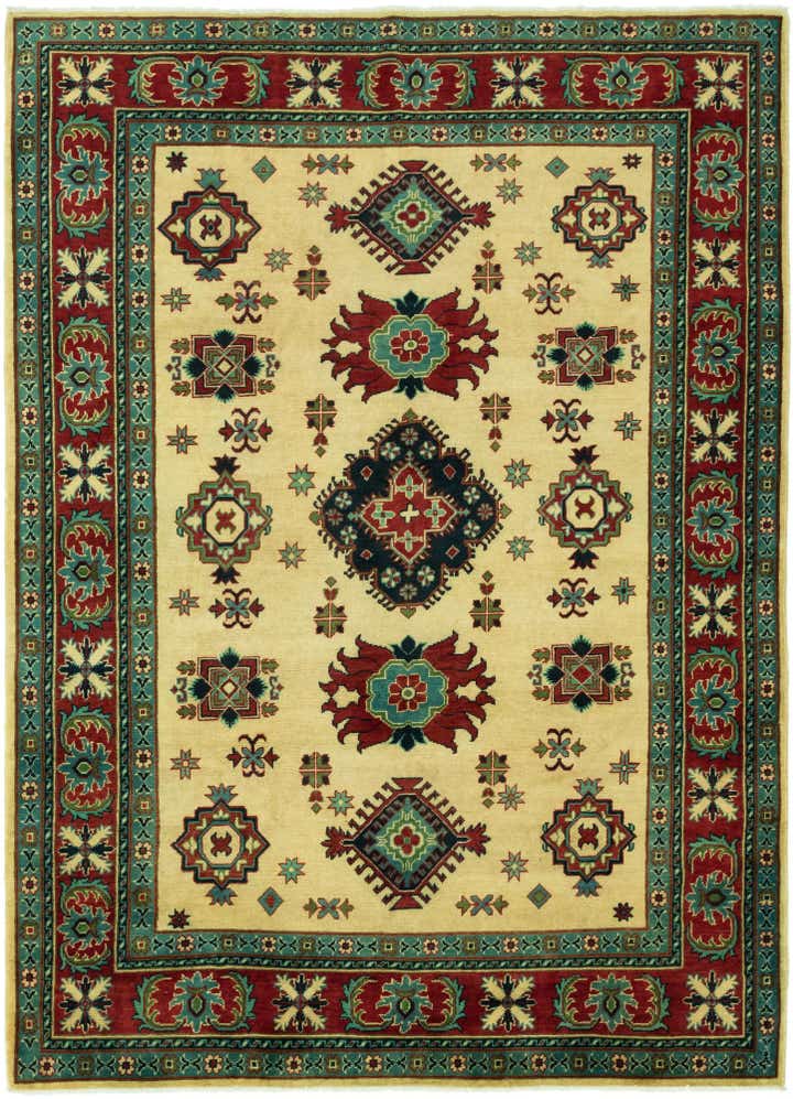 6' 7 x 9' 3 Hand Knotted Kazak Rug
