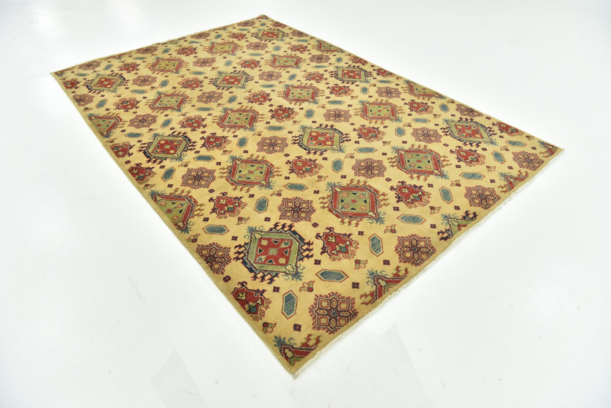 6' 7 x 9' 9 Hand Knotted Kazak Rug