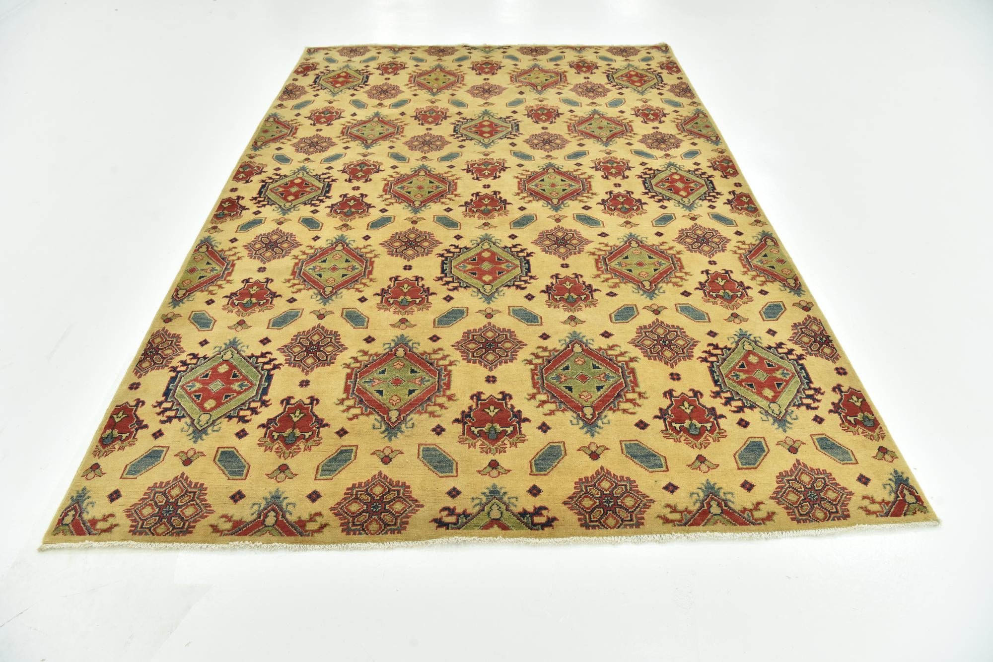 6' 7 x 9' 9 Hand Knotted Kazak Rug