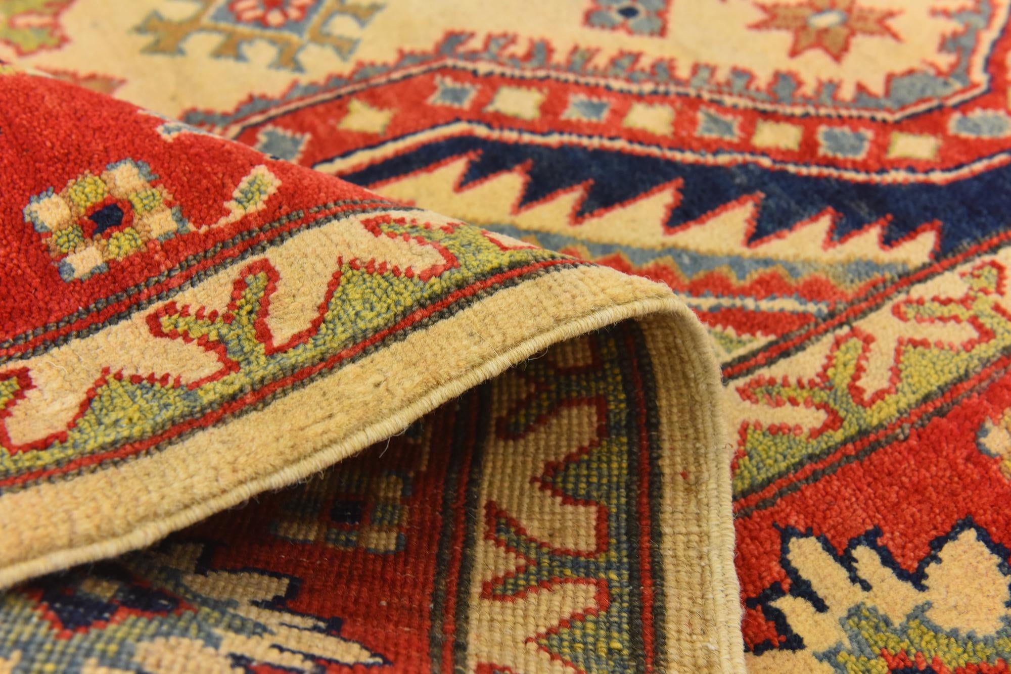 6' 1 x 9' 7 Hand Knotted Kazak Rug