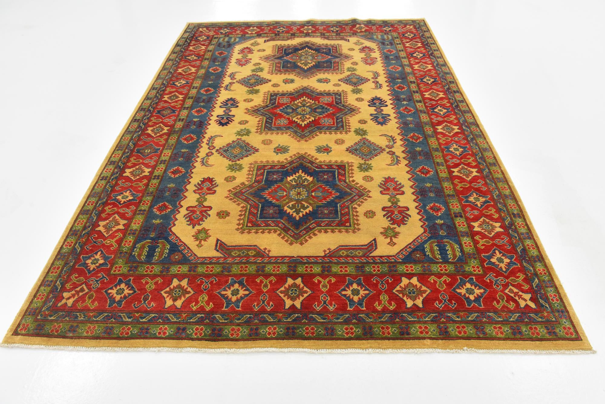 6' 8 x 9' 8 Hand Knotted Kazak Rug