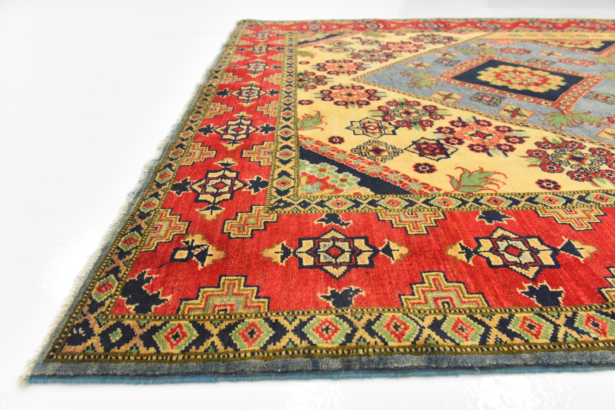 6' 8 x 9' 11 Hand Knotted Kazak Rug