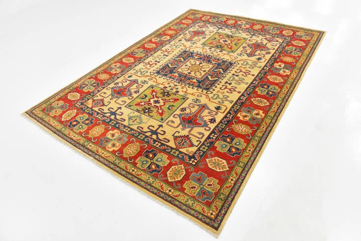 Detail image of 6' 2 x 8' 10 Hand Knotted Kazak Rug