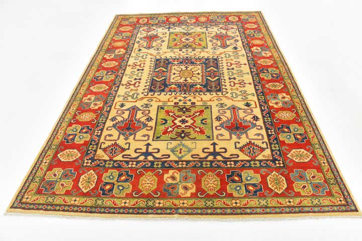 6' 2 x 8' 10 Hand Knotted Kazak Rug