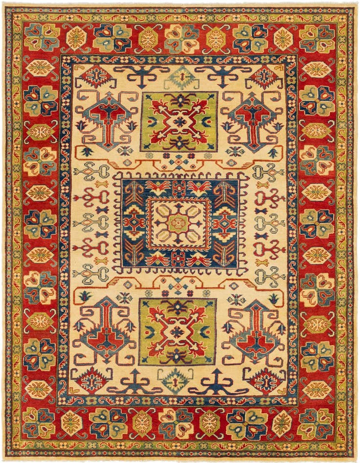 Detail image of 6' 2 x 8' 10 Hand Knotted Kazak Rug