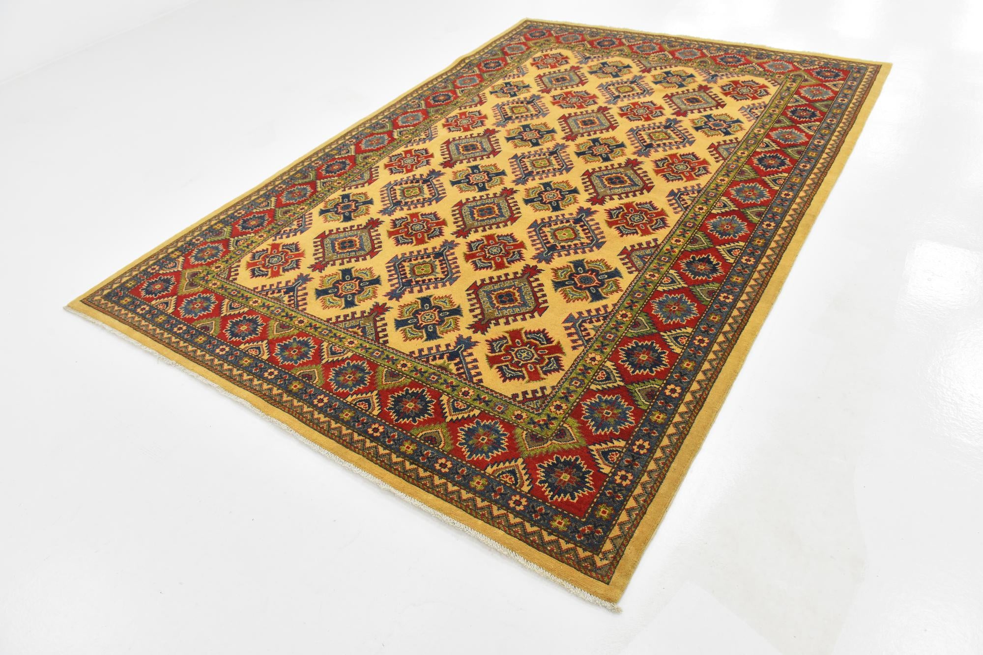 6' 7 x 9' 9 Hand Knotted Kazak Rug