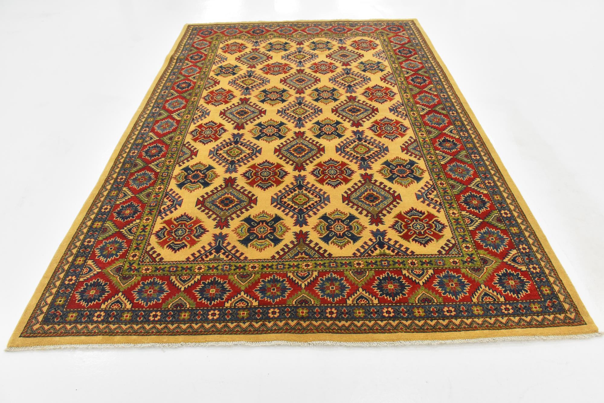 6' 7 x 9' 9 Hand Knotted Kazak Rug