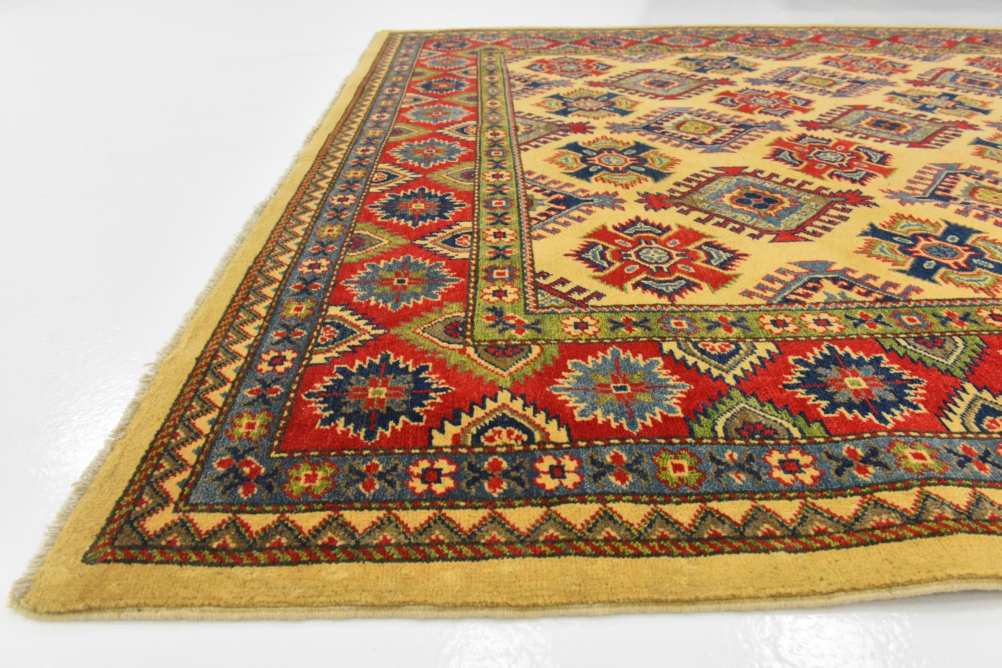 6' 7 x 9' 9 Hand Knotted Kazak Rug
