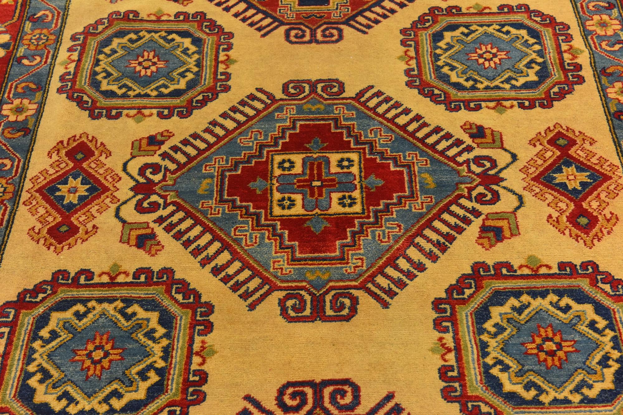 6' 4 x 9' 7 Hand Knotted Kazak Rug