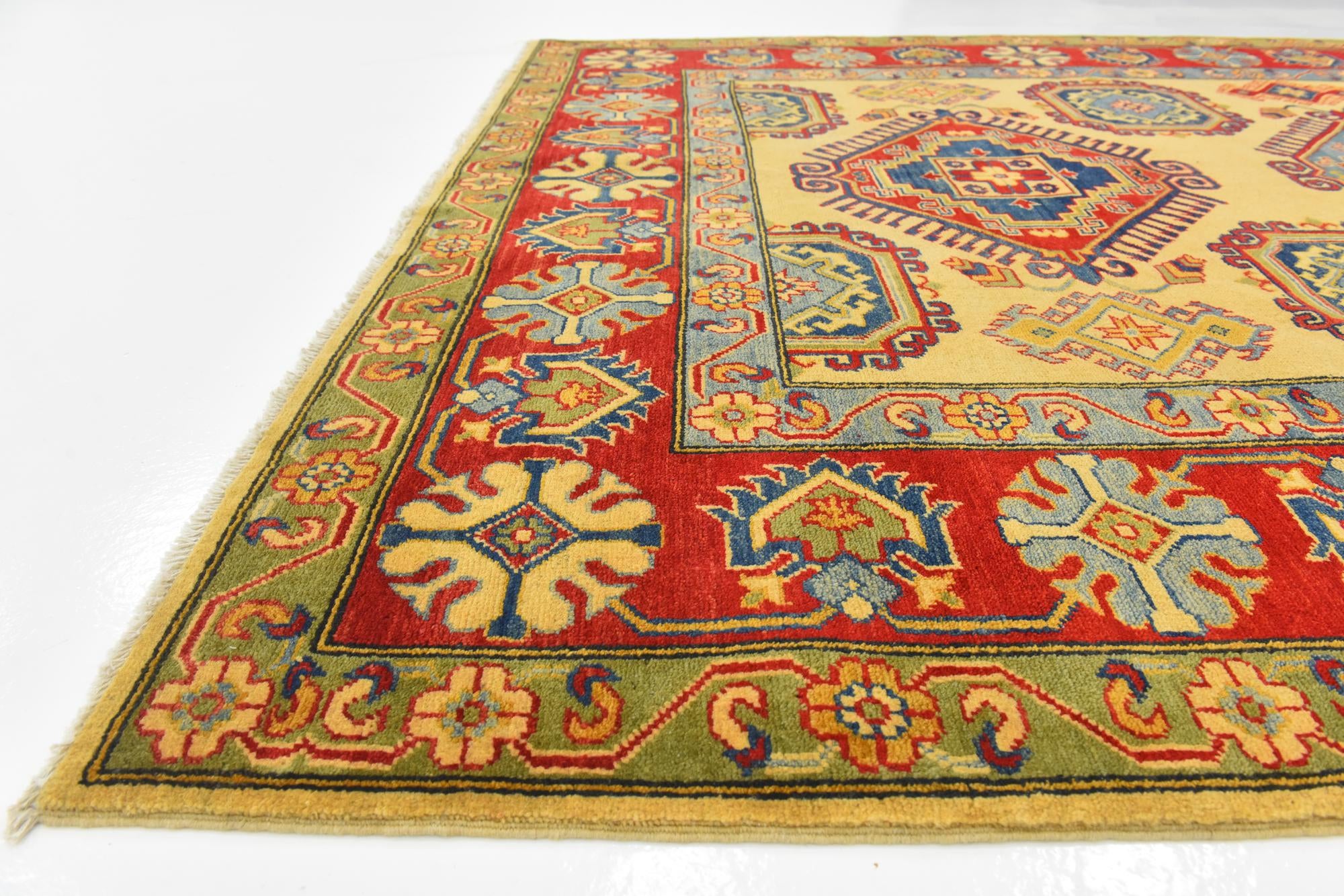 6' 4 x 9' 7 Hand Knotted Kazak Rug