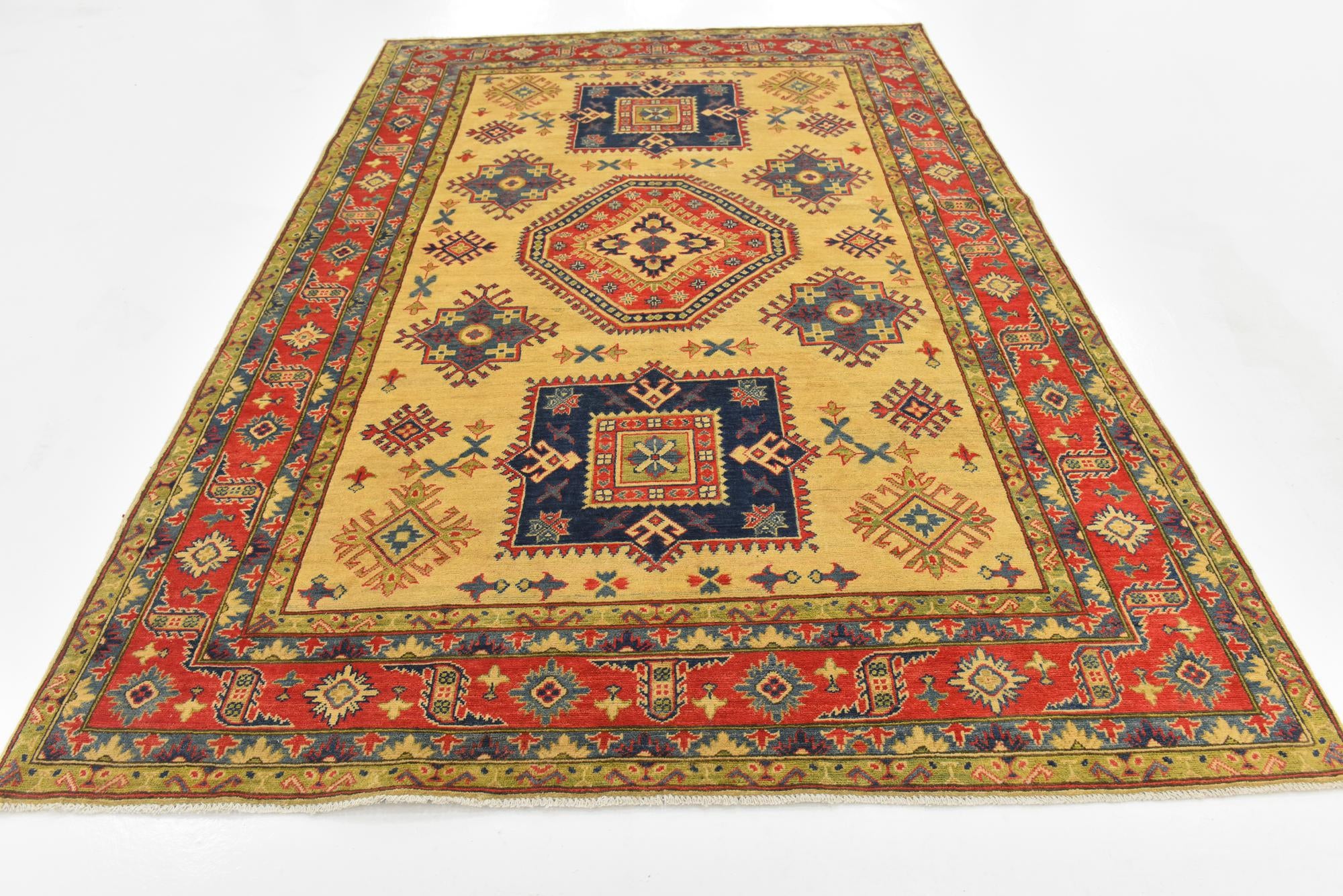 6' 5 x 9' 9 Hand Knotted Kazak Rug
